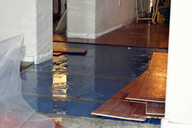 Professional Emergency Water Damage Restoration technician working in Cloverdale, OH